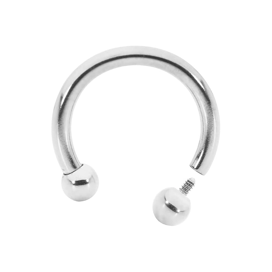 Piercing Fer à Cheval - Titane F136 Interne Stérile Gamme Hand Ink - Barbell circular avec pas de vis interne et bille*