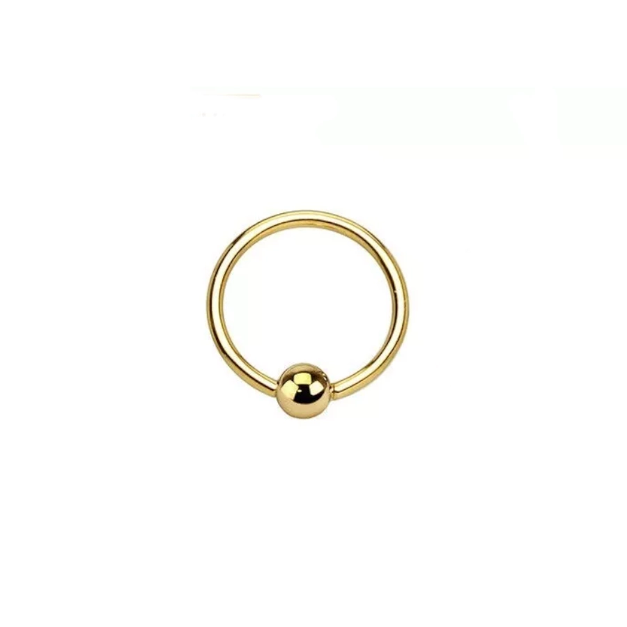 Piercing Anneau - Acier Gold Gamme Itc - Anneau bcr avec bille clipsable*