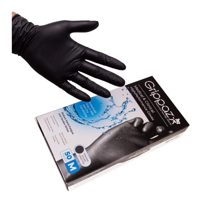 Gant Tattoo Piercing - Grippaz Medical & Clinical - Boîte de 50 gants nitrile de haute performance antidérapants (2 coloris)*