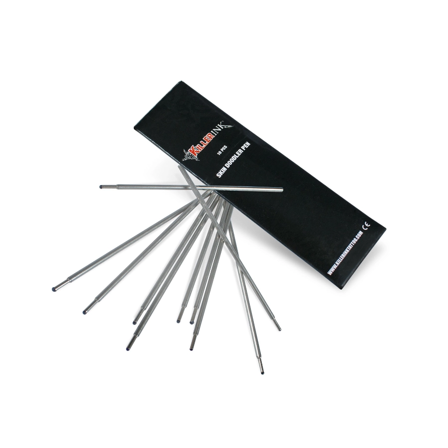 Skin Doodlers Mine Aluminium Gamme Killer Ink - Paquet de 10 mines pour le dessin de tatouage freehand