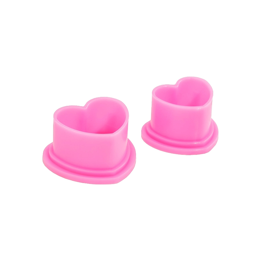 Saferly Godet A Encre Coeur - Sachet de 500 caps en plastique pour encre de tatouage style coeur rose