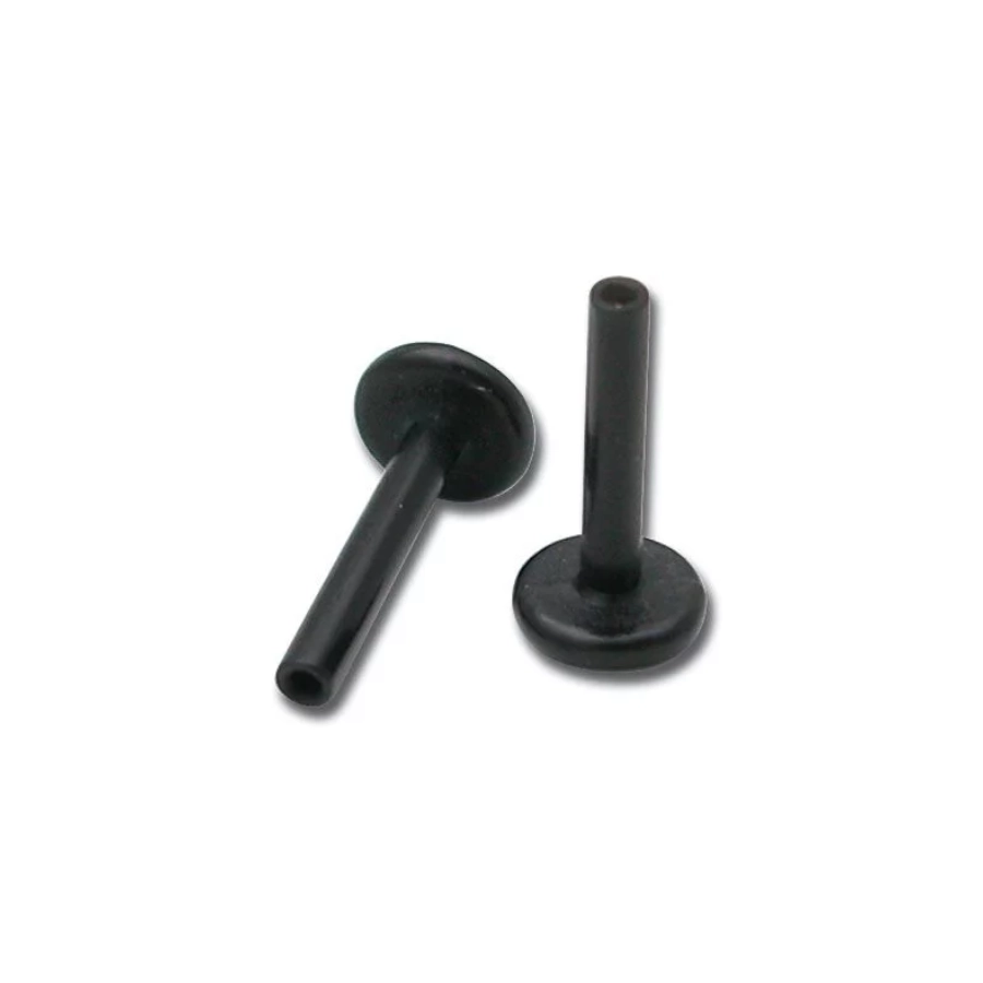 Piercing Labret - Bioflex Interne Gamme Itc - Labret bioflex interne noir sans bille disque 4 mm*