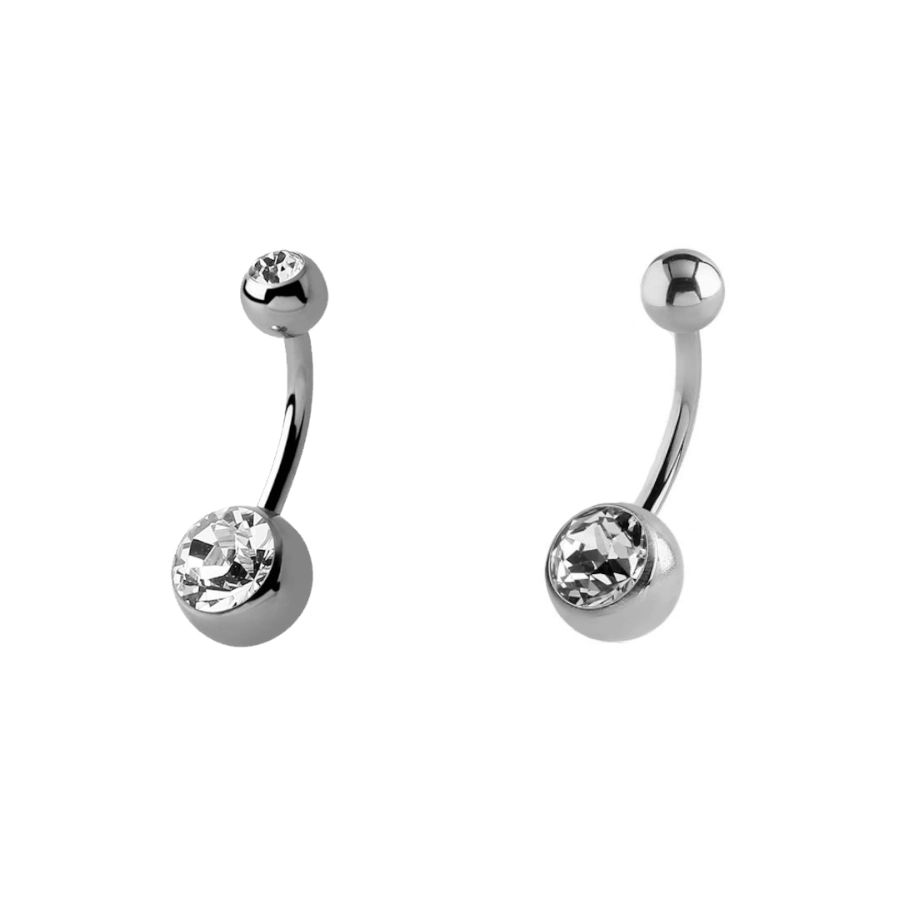Banane Nombril G23 Stérile - Piercing pour nombril en titane avec strass