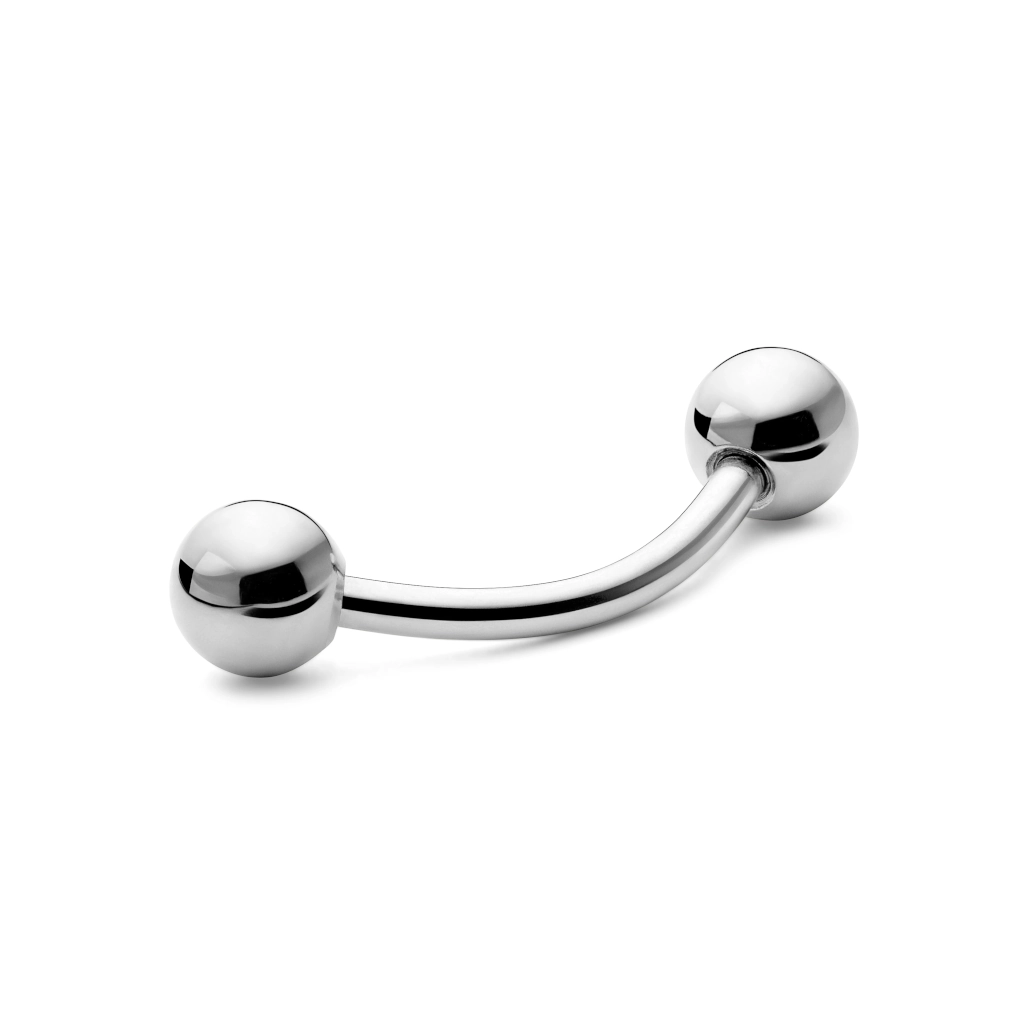 Piercing Banane - Titane F136 Stérile - Banane avec pas de vis externe et bille*