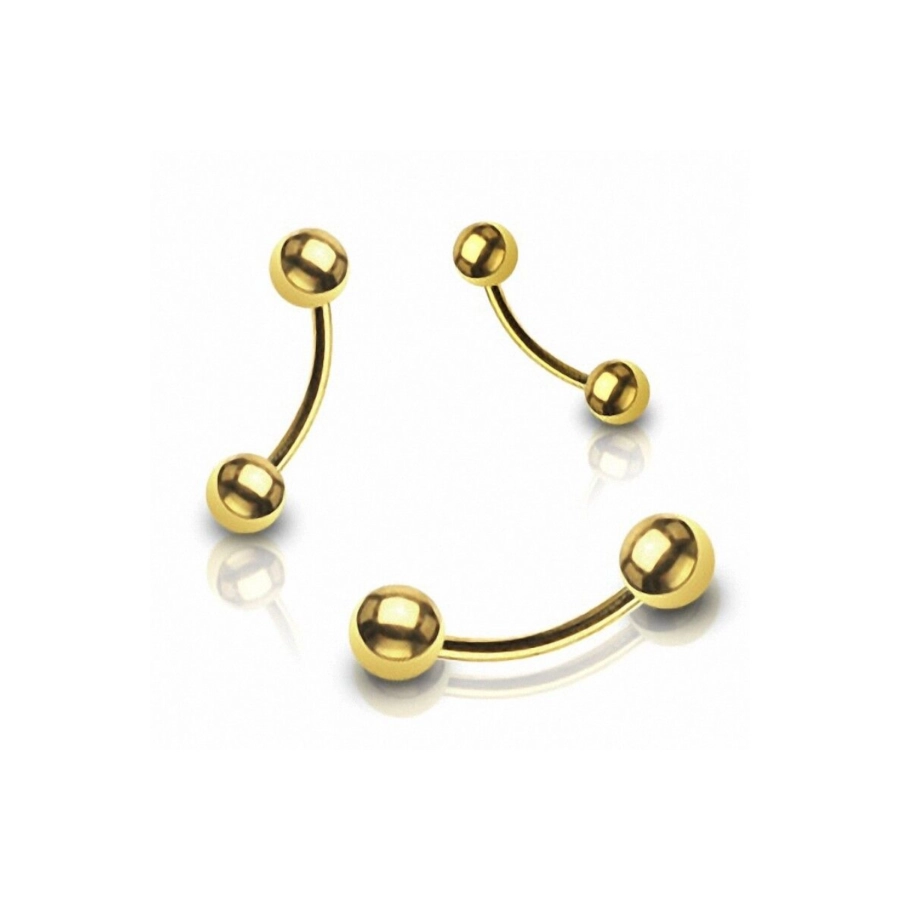 Piercing Banane - Titane Stérile Gold F136 - Banane avec pas de vis externe et bille*