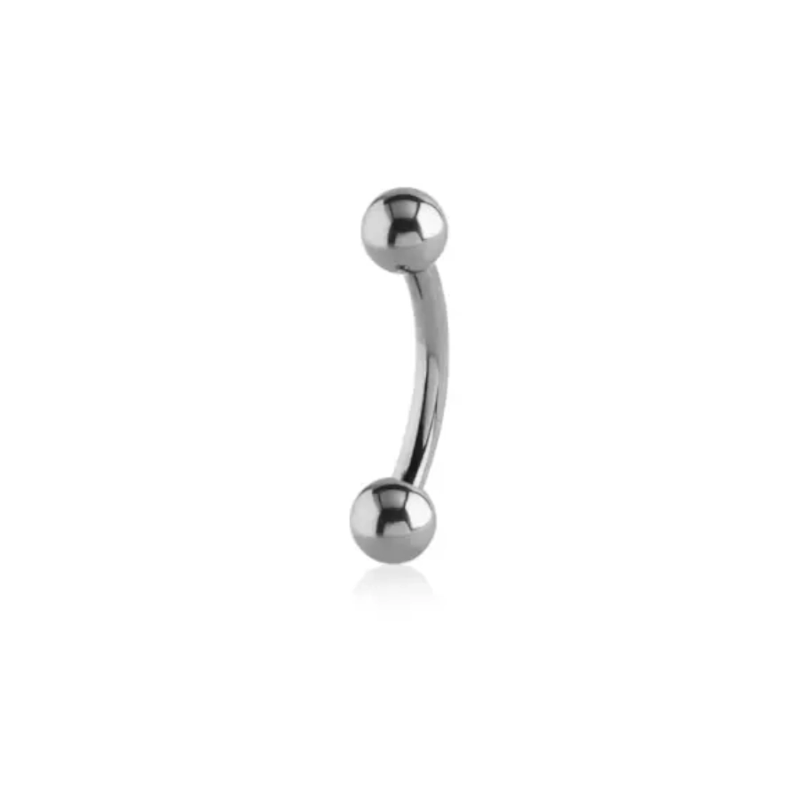 Piercing Banane - Titane F136 Stérile Gamme Itc - Banane 1,6 mm pas de vis externe avec bille*