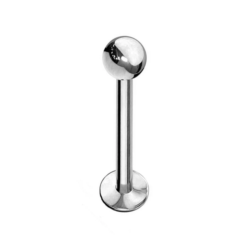 Piercing Labret - Titane F136 Stérile Gamme Itc - Labret avec pas de vis externe et bille disque de 4 mm*