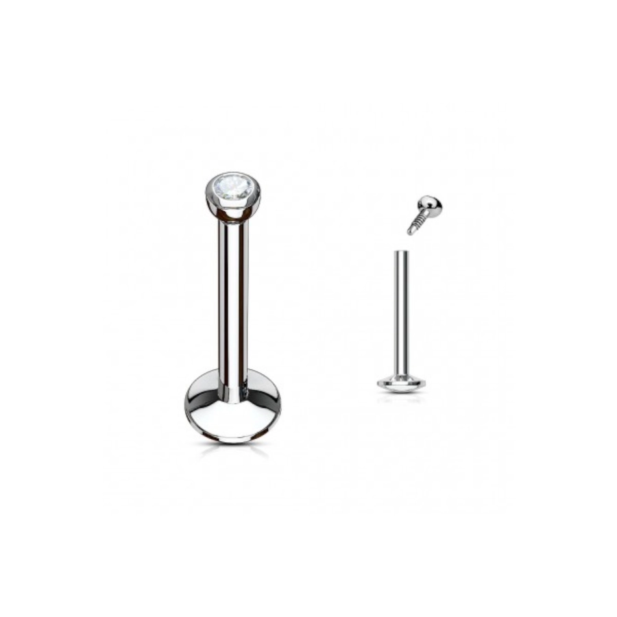Piercing Labret - Titane F136 Interne Stérile Gamme Itc - Labret avec pas de vis interne et strass*