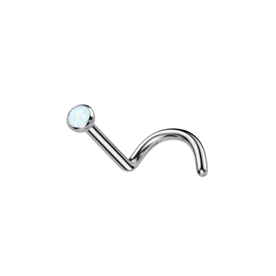 Piercing Nez - Titane F136 Stérile Gamme Hand Ink - Stud de nez stérile avec strass opale*