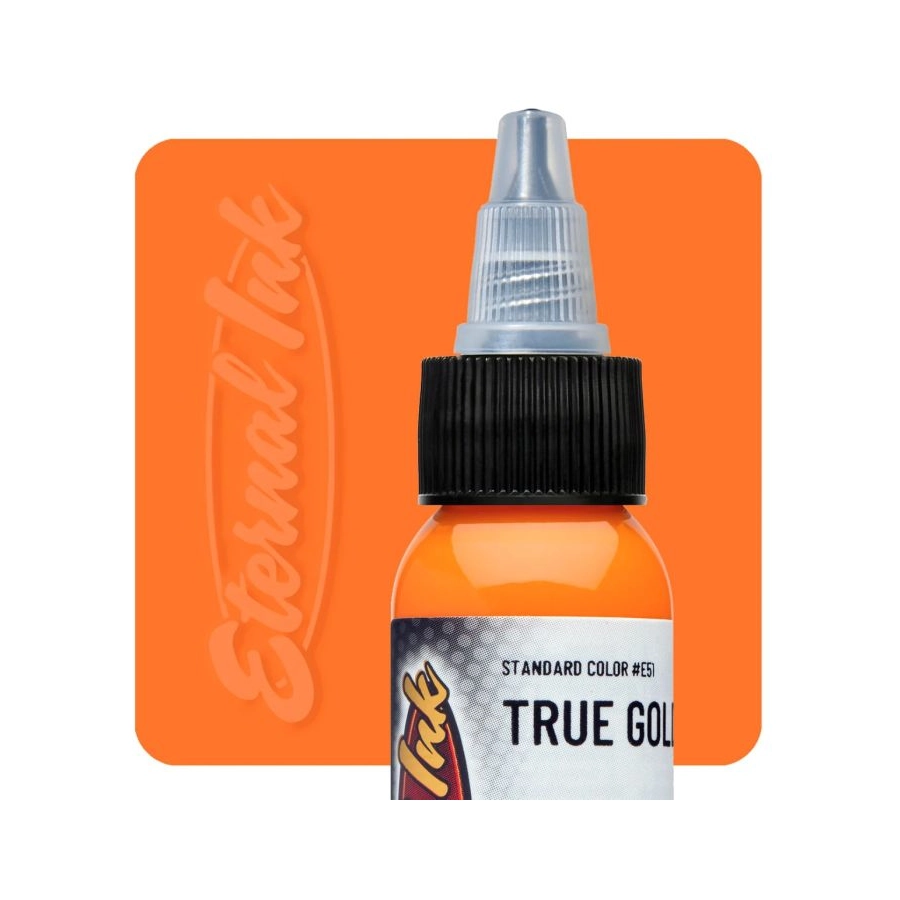 Encre Entrainement Tattoo Orange - Eternal Ink True Gold - Encre artistique pour entrainement au tatouage NON REACH*