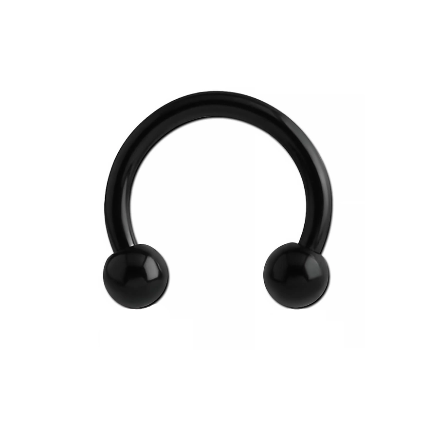 Piercing Fer A Cheval - Acier 316L Blacksteel - Fer à cheval avec pas de vis externe et bille*