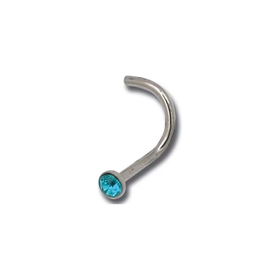 Piercing Nez - Titane Gamme Itc - Stud de nez avec strass 0,8 x 2,3 mm (12 coloris)*