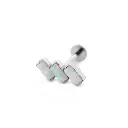 Piercing Labret - Titane F136 Interne Stérile Gamme Itc - Labret avec pas de vis interne 3 rectangles penchés opales 1,2 x 8 mm (4 coloris)*