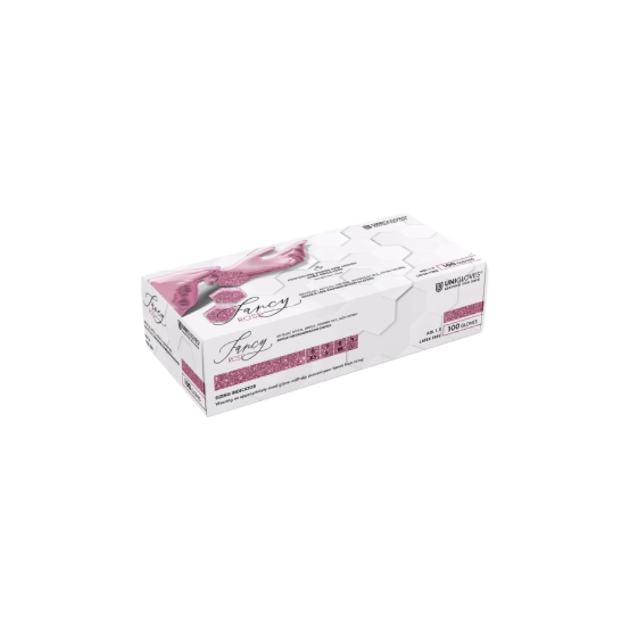 Unigloves Fancy - Boîte de 100 gants en nitrile rose