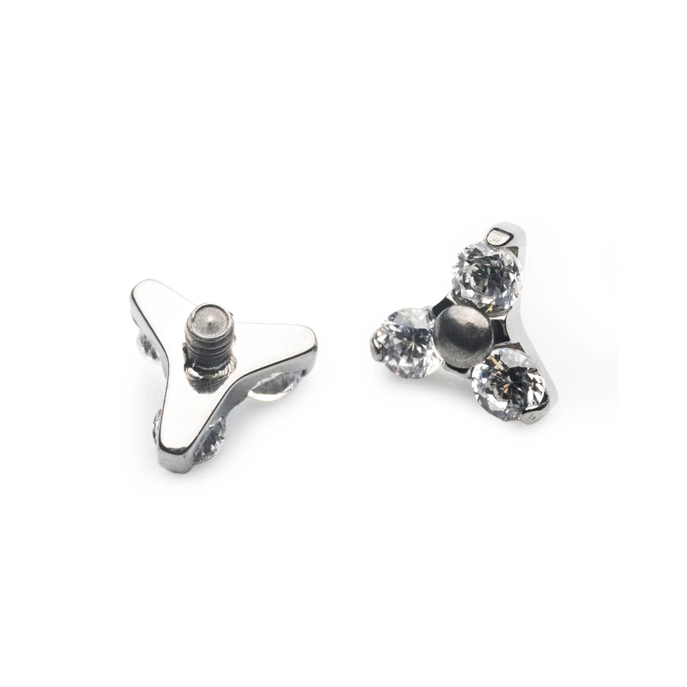 Embout Piercing - Titane F136 Gamme Hand Ink - Embout 13 avec pas de vis interne 0,9 mm pour piercing 1,2 mm trinité*