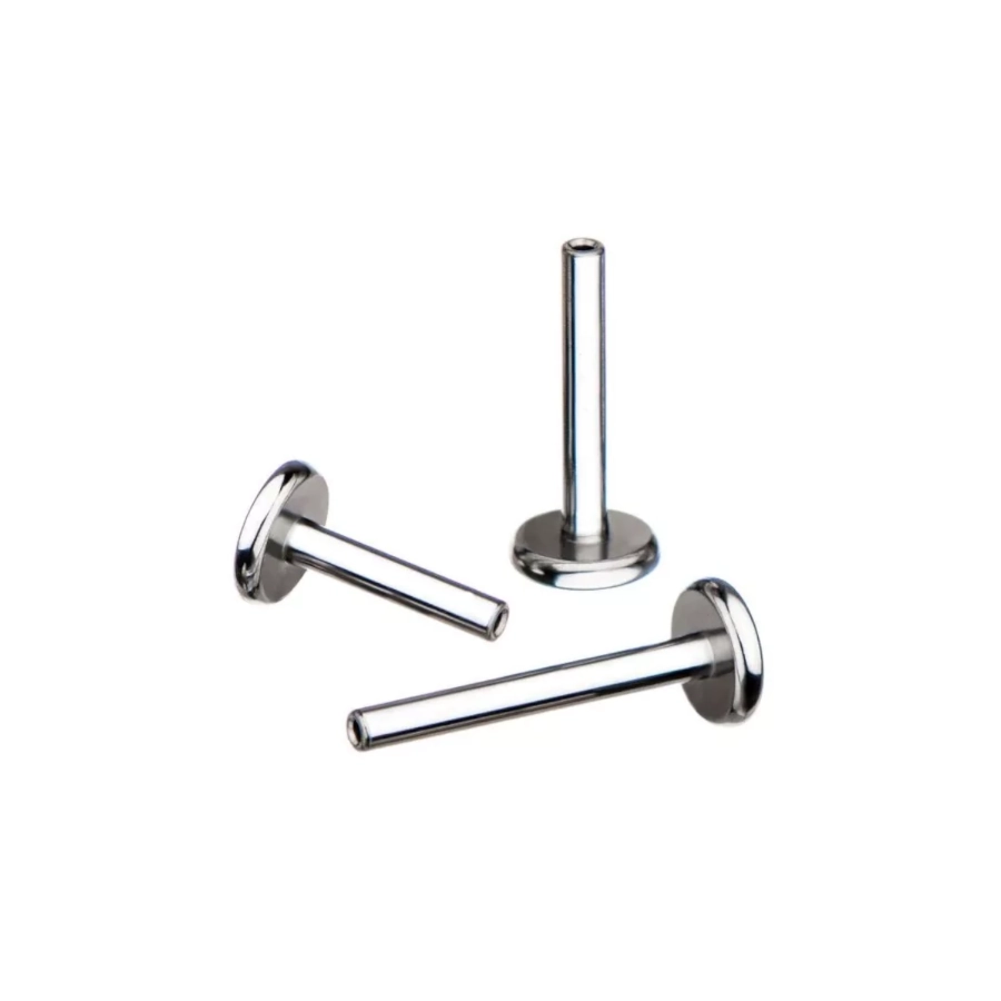 Piercing Labret Interne - Piercing labret titane f136 diamètre 1.2 mm disque 4 mm sans embout