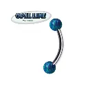 Piercing Banane - Acier 316L - Banane en acier chirurgical avec bille opale synthétique*