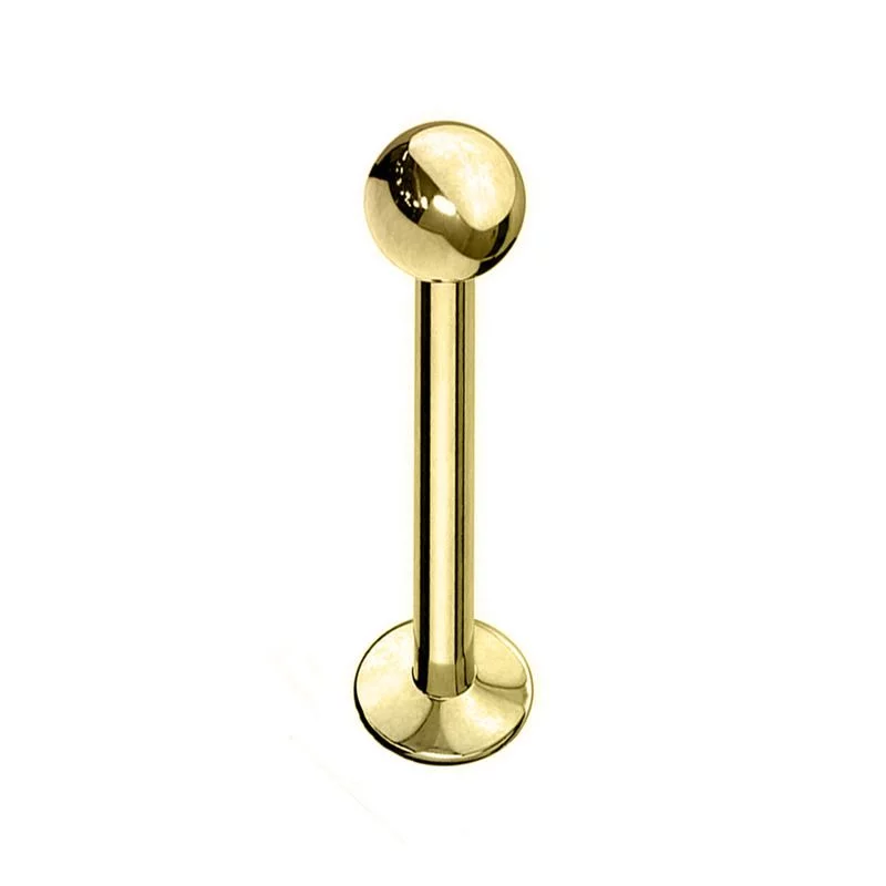 Piercing Labret - Titane G23 Gold - Labret avec pas de vis externe avec bille*