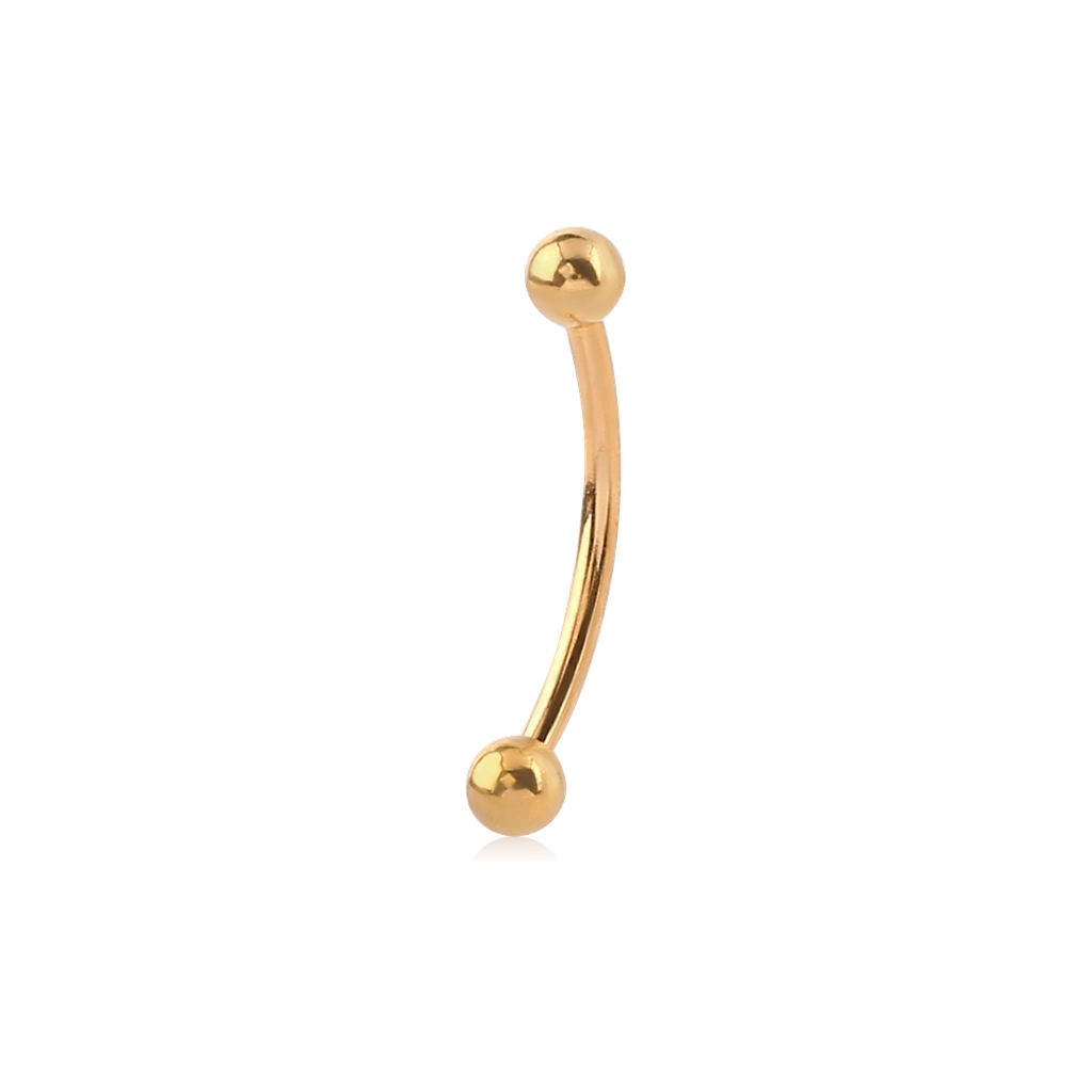 Piercing Banane - Acier 316L Gold- Banane avec pas de vis externe et bille*