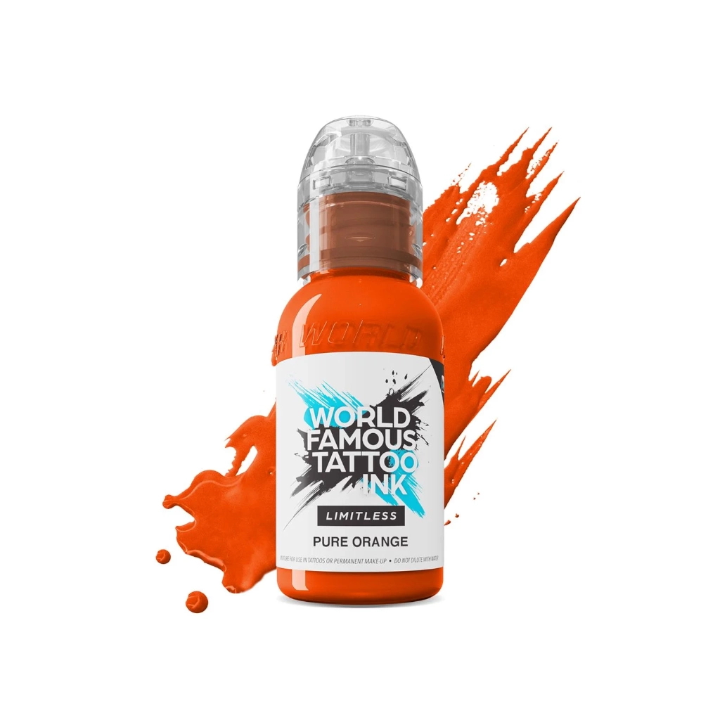 Encre Tattoo Orange - World Famous Ink Limitless Pure Orange - Mélange pour le tatouage reach 30 ml*