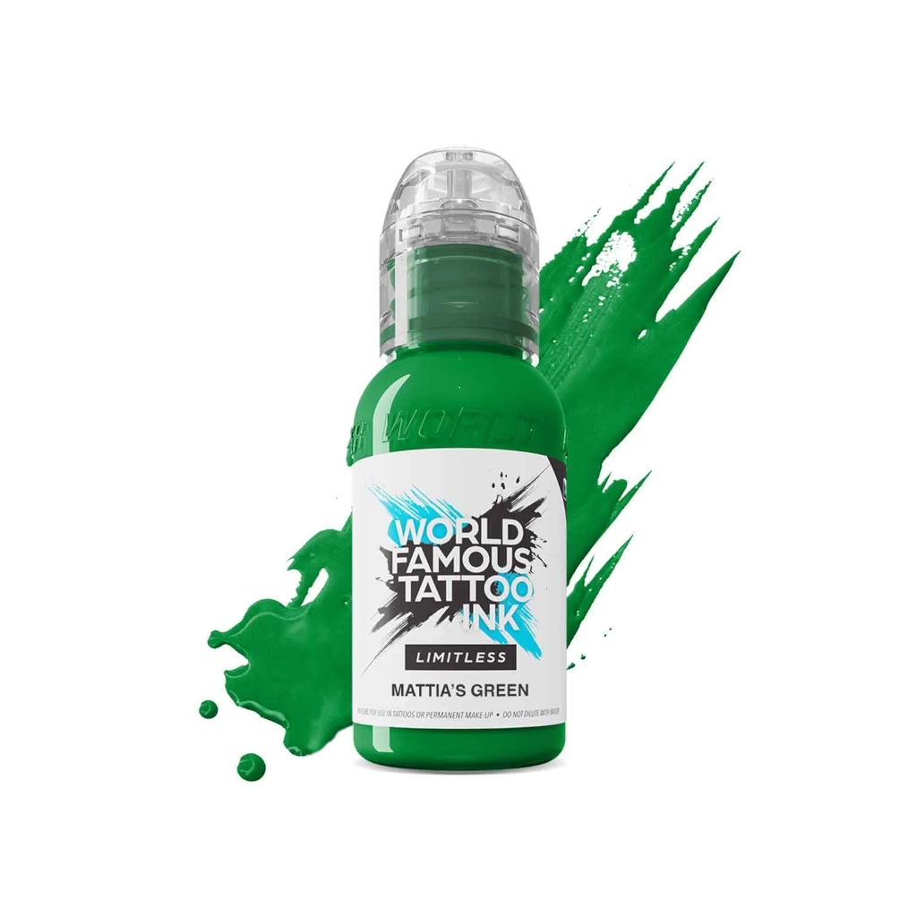 Encre Tattoo Verte - World Famous Ink Limitless Mattia's Green - Mélange pour le tatouage reach 30 ml du set mambo destrutturato family*
