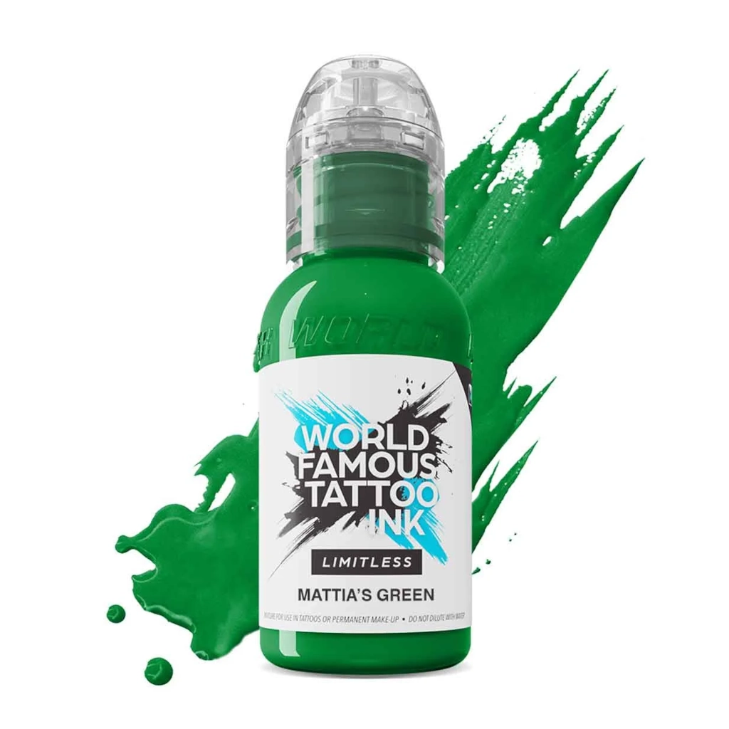 Encre Tattoo Verte - World Famous Ink Limitless Mattia's Green - Mélange pour le tatouage reach 30 ml du set mambo destrutturato family*