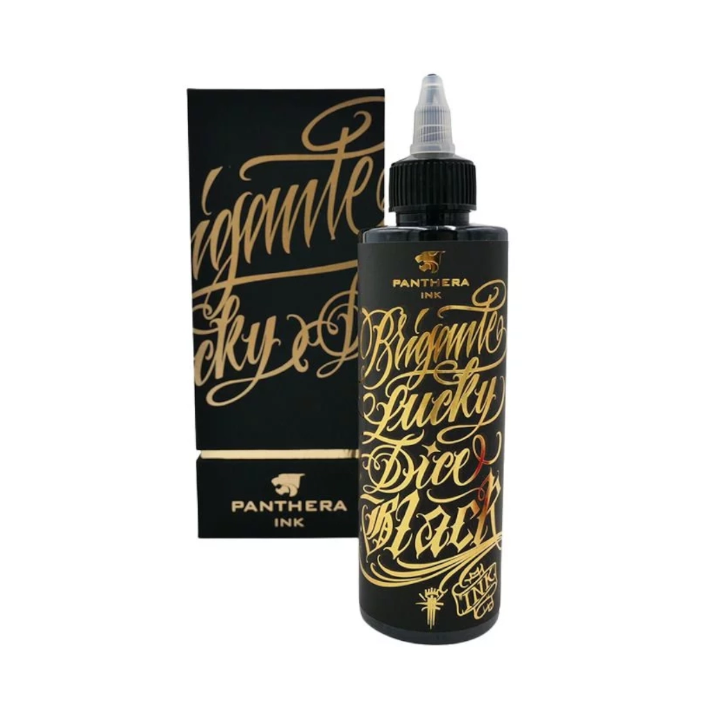 Encre Tattoo Noire - Panthera Brigante Lucky Dice Black - Mélange pour le tatouage reach 200 ml*