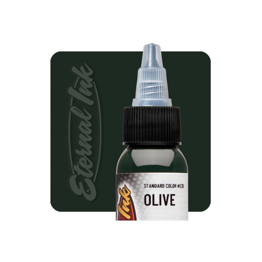 Encre Entrainement Tattoo Verte - Eternal Ink Olive Green - Encre artistique pour entrainement tatouage NON REACH 30 ml*