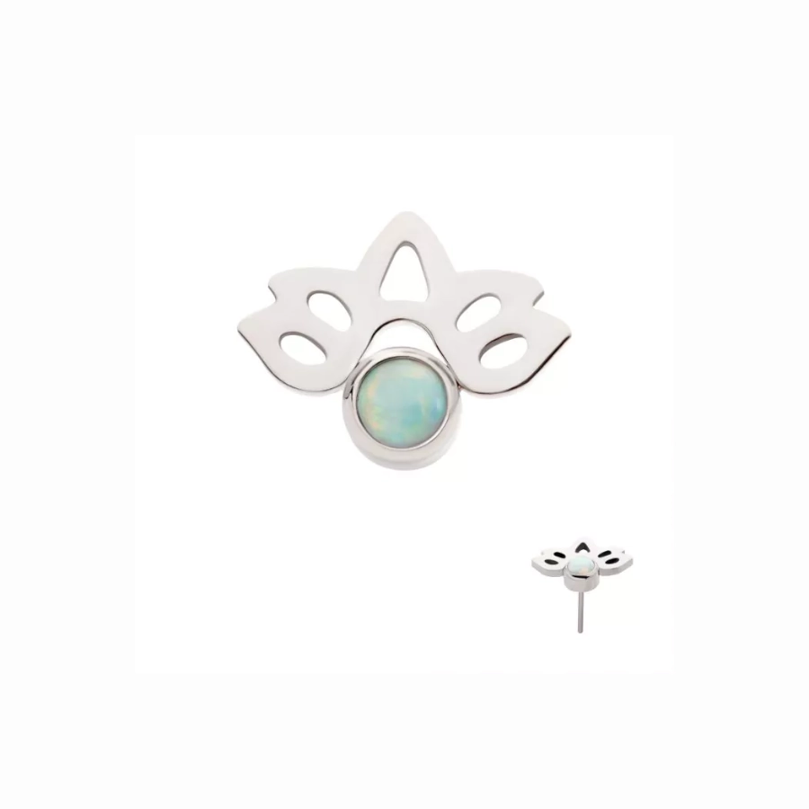 Piercing Embout - Titane F136 Gamme Invictus - Embout 3 sans filetage threadless lotus opale*
