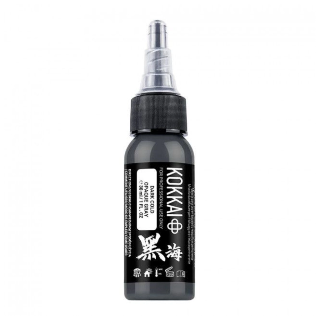 Encre Tattoo Grise - Kokkai Sumi Cold Opaque Grey Dark - Mélange pour le tatouage reach* 