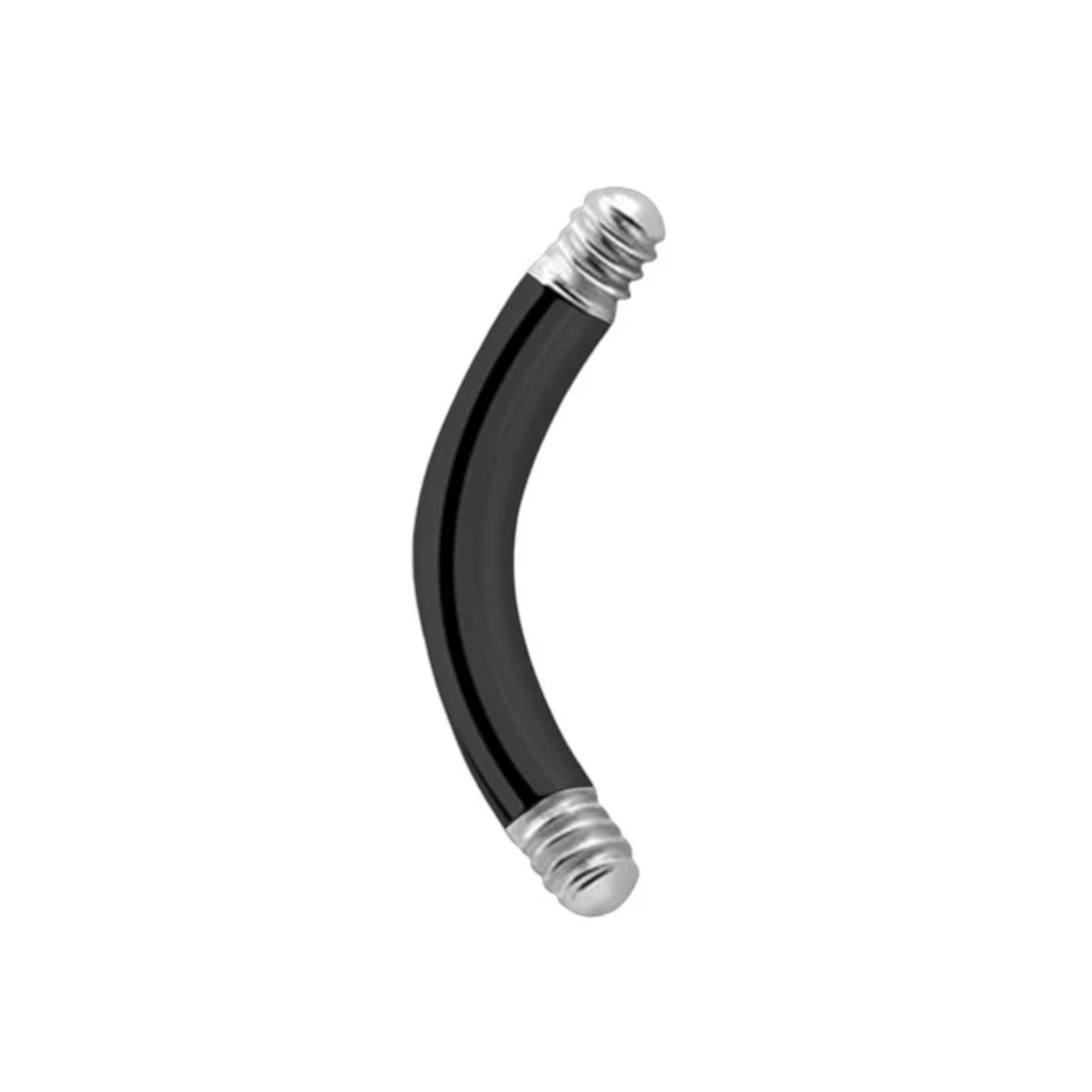 Piercing Banane - Acier Noir - Banane seule avec pas de vis externe*