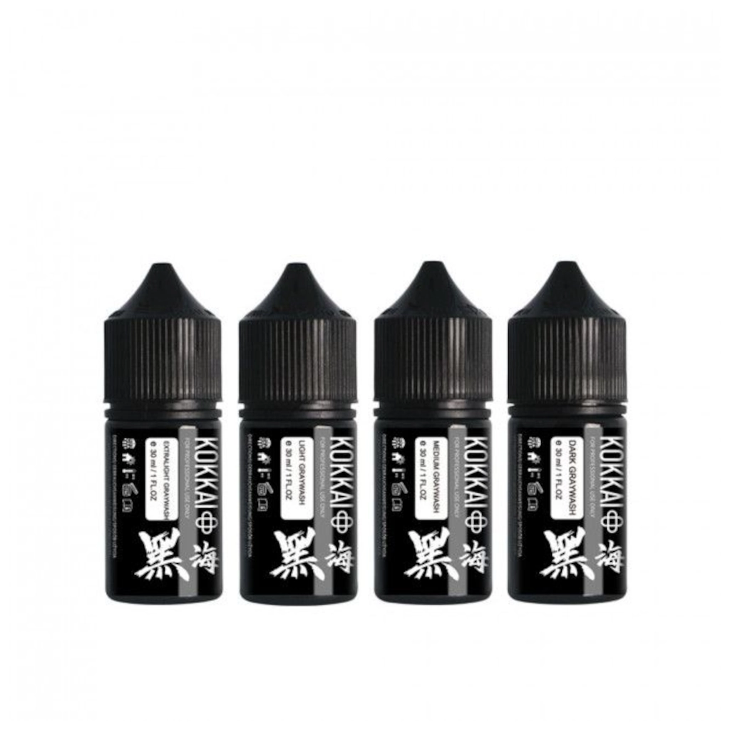 Set Encre Tattoo Greywash - Kokkai Sumi Set Greywash - Mélange pour le tatouage reach set de 4 bouteilles* 