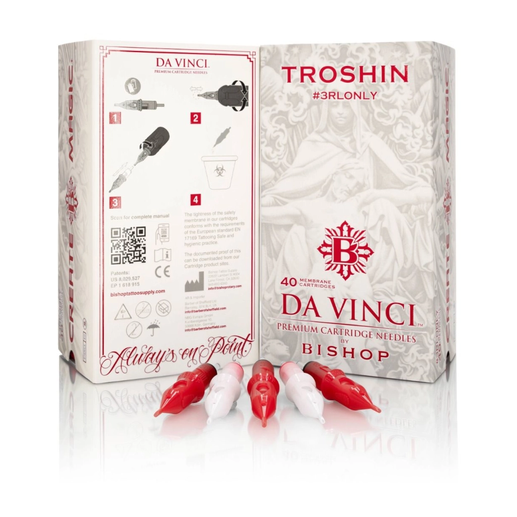 Cartouche Tattoo - Bishop Da Vinci V2 X Troshin Liner - Boîte de 40 cartouches pour le tatouage 20x 3 Liner 0,25 mm et 20x 3 Liner 0,30mm*