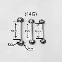 Piercing Barbell - Titane F136 Gamme Hand Ink - Barbell avec pas de vis interne sertie de 2 strass et perle*