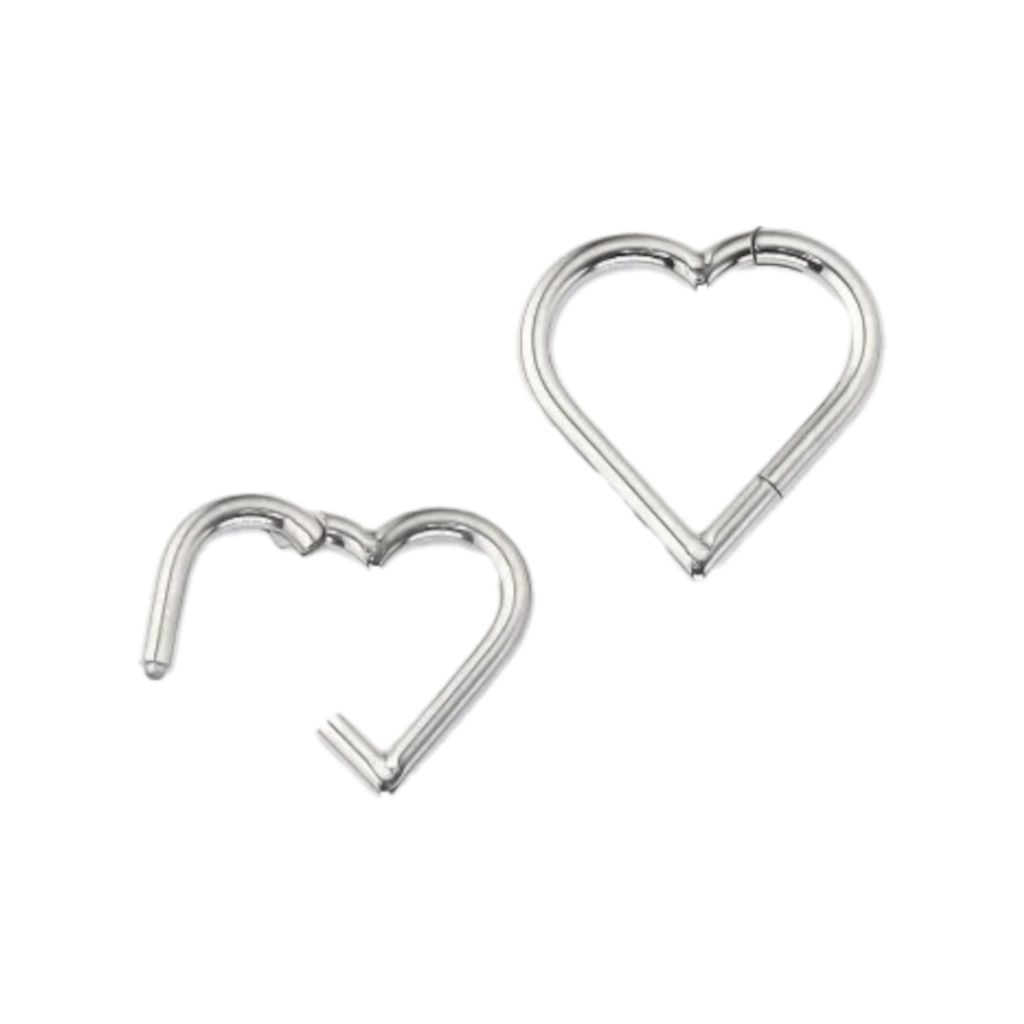 Piercing Anneau - Titane F136 Stérile Gamme Hand Ink - Clicker 89 avec fermeture à charnière motif cœur*