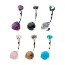 Piercing Banane - Titane F136 Gamme Invictus - Banane avec pas de vis interne pierre sertie 1,6 x 11,20 mm* 