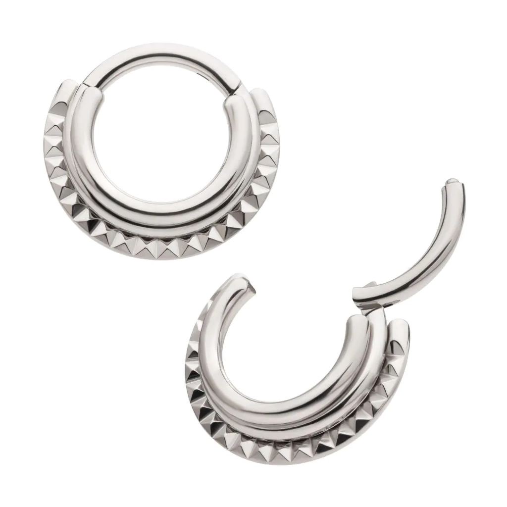 Piercing Anneau - Invictus Titane F136 - Clicker anneau a charnière 1,2 x 8 mm