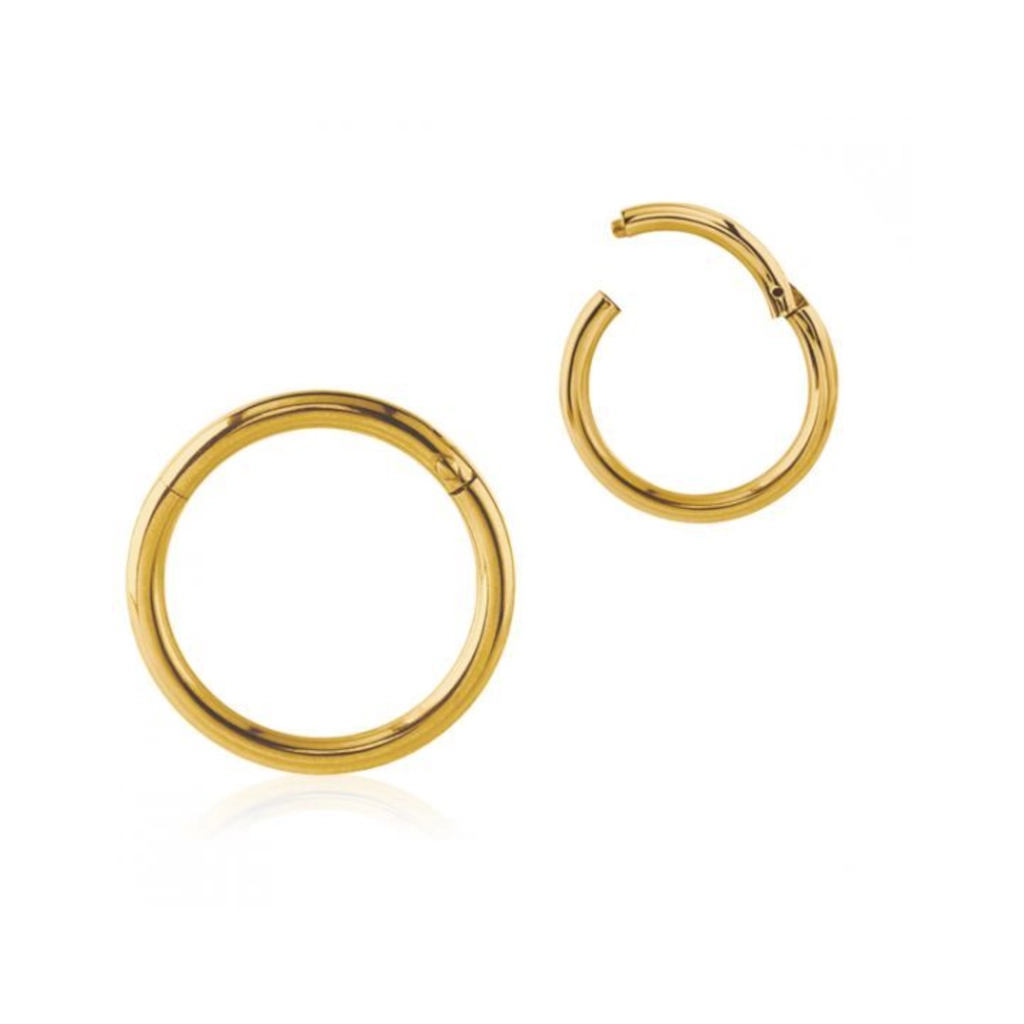 Piercing Anneau Titane Gold - Clicker titane f136 anneau a charnière clipable pvd gold