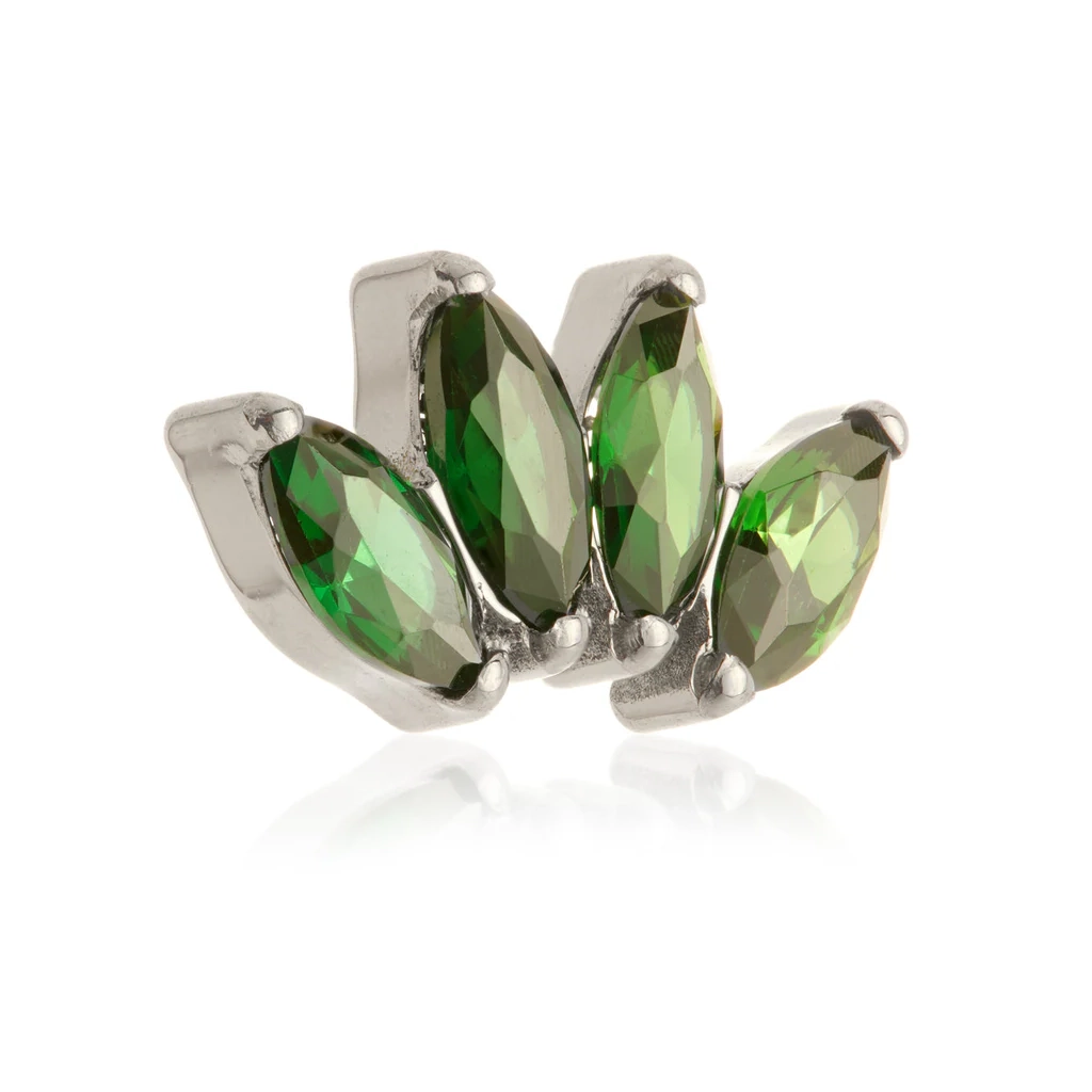 Labret Stérile Titane Interne 13- Piercing avec pas de vis interne motif moulin 6 strass