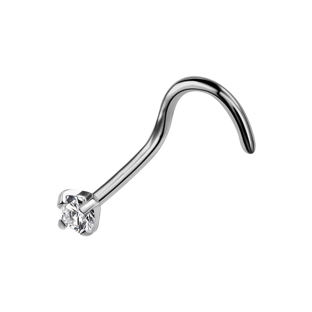 Piercing Nez - Titane Astm F136 - Stud de nez avec strass griffé*