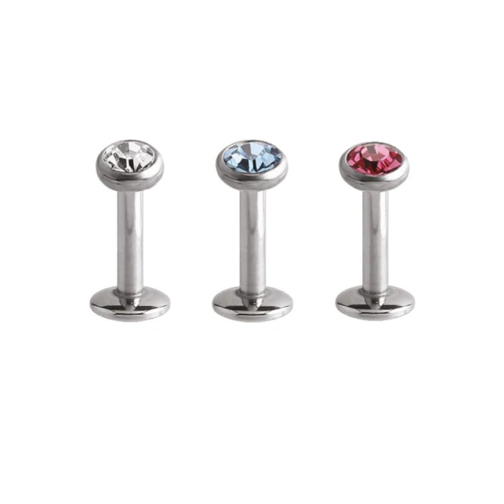 Labret Strass Piercing - Labret Interne - Labret avec pas de vis interne et strass