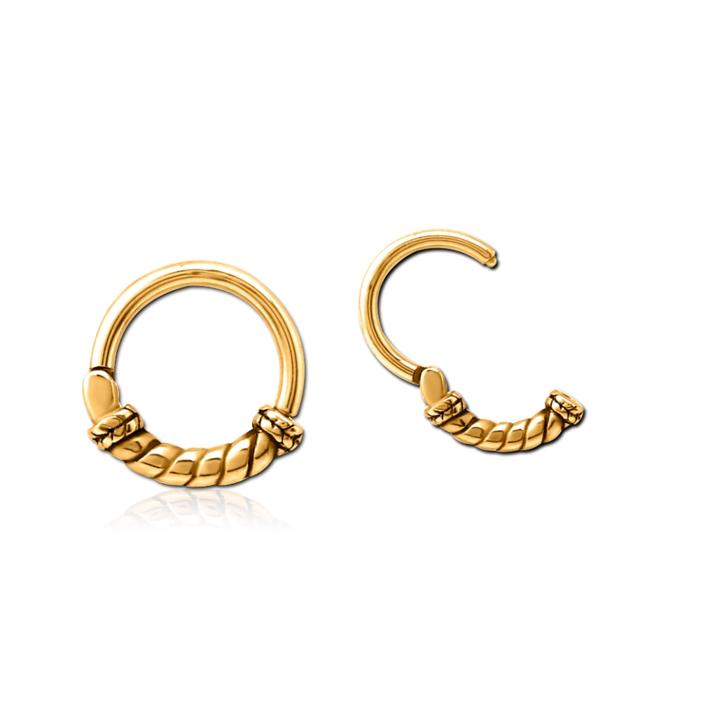 Piercing Anneau - Acier 316L Gold - Clicker avec fermeture à charnière* 