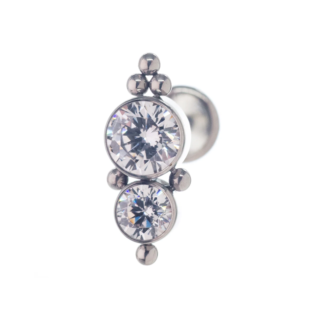 Piercing Labret - Titane Astm F136 Interne Stérile - Labret 16 avec pas de vis interne largeur embout 11 mm*