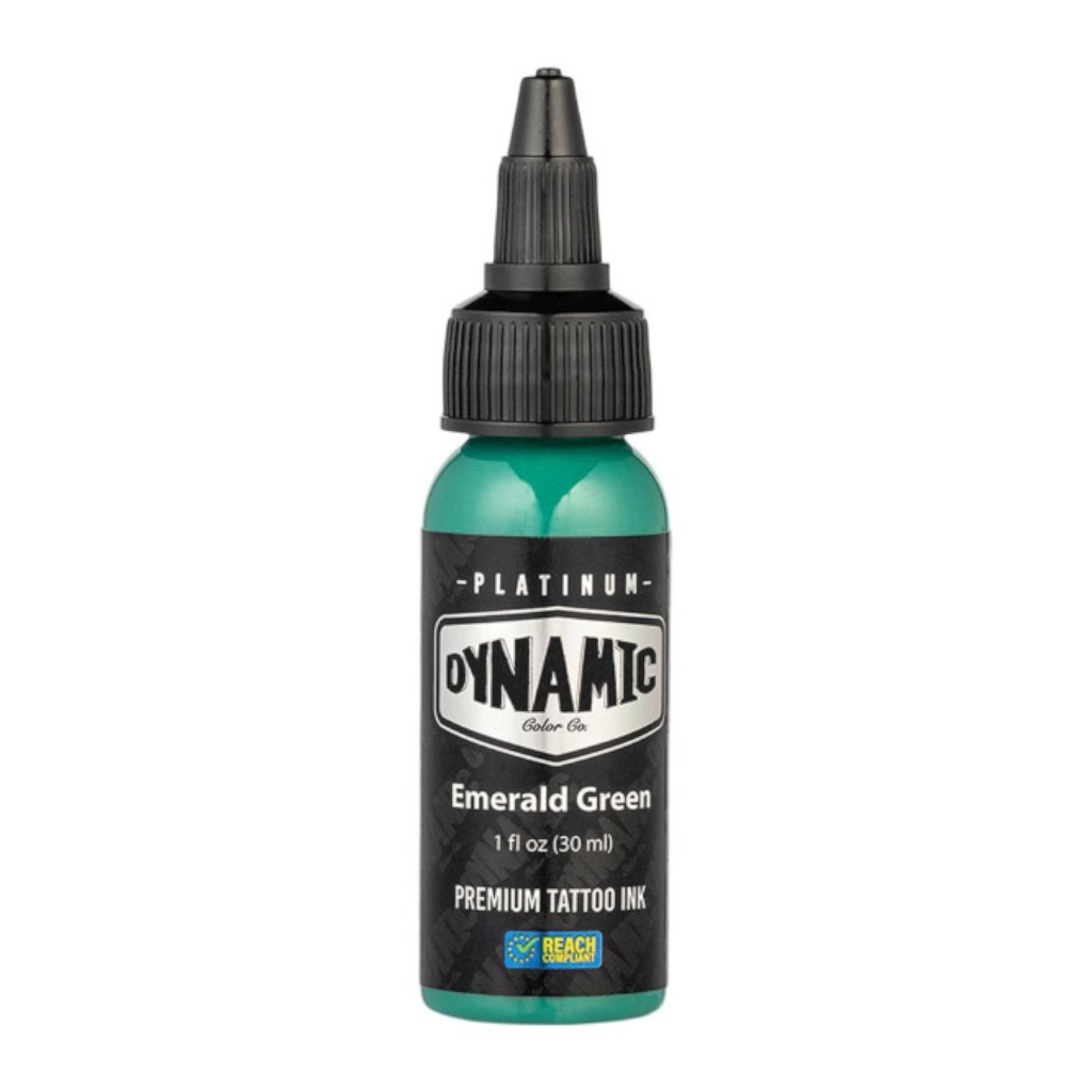 Encre Tattoo Verte - Platinum By Dynamic Emerald Green - Mélange pour le tatouage encre 30 ml reach*