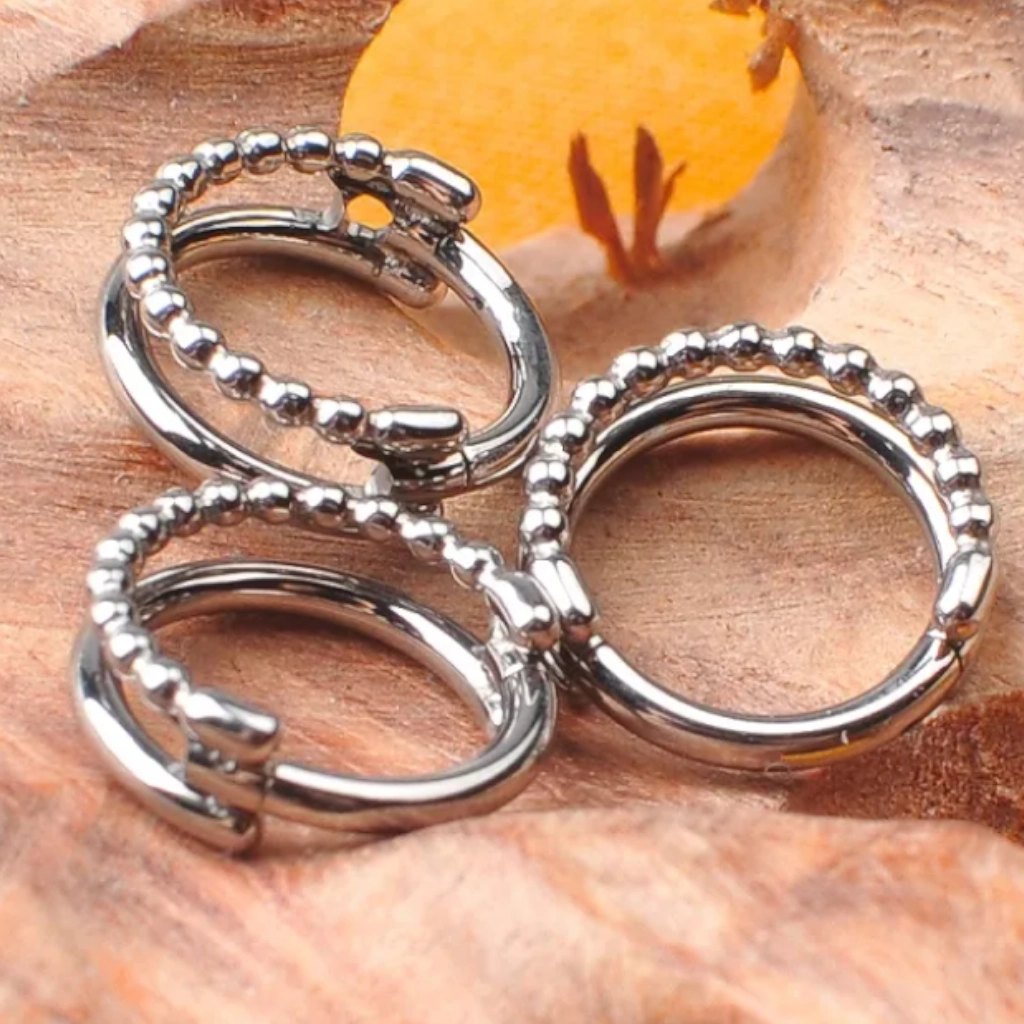 Piercing Anneau - Titane Astm F136 - Clicker 100 en titane f136 double cerclage 1 sertie perle*