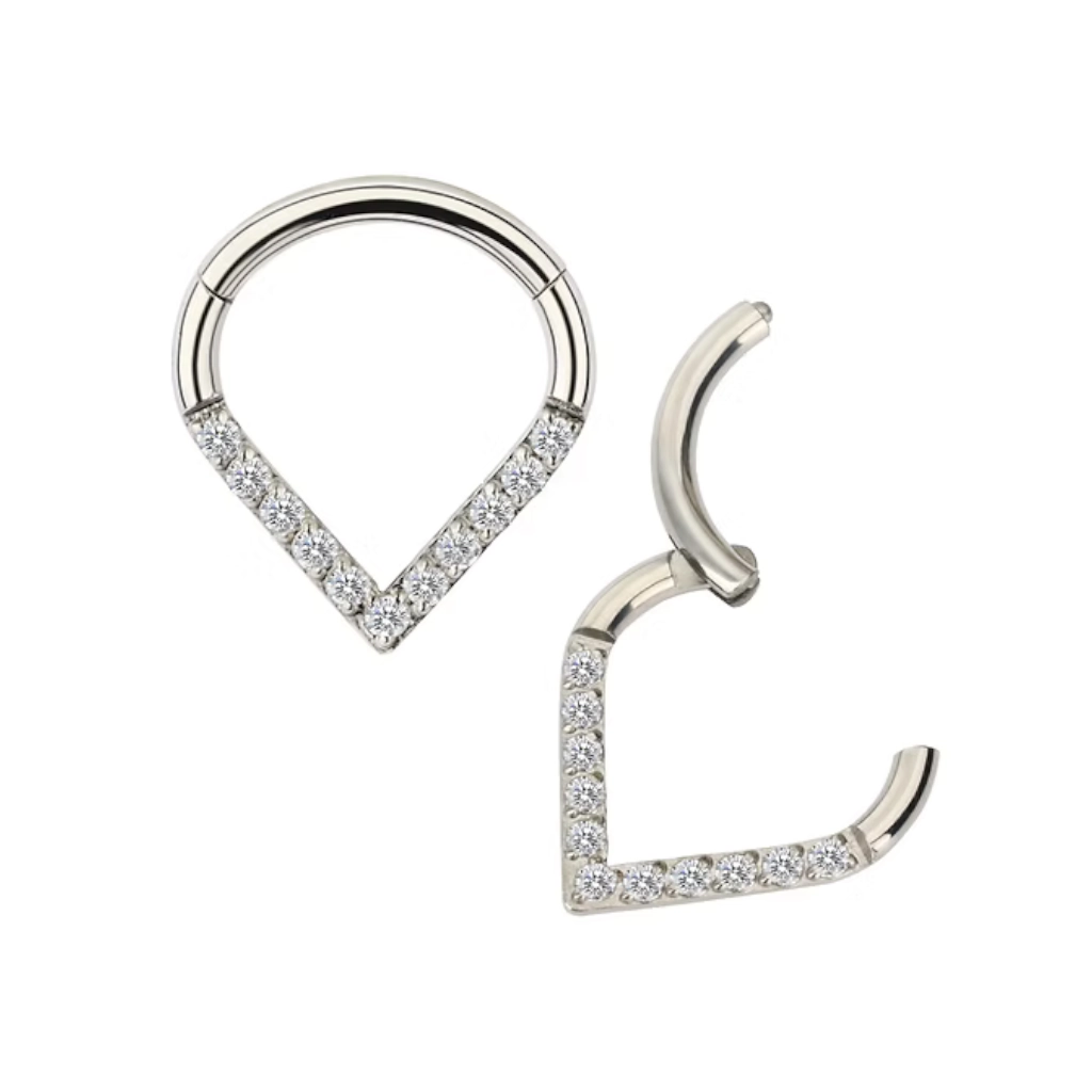 Piercing Anneau - Titane F136 Stérile - Clicker 0493 avec fermeture à charnière 1,2 x 8 mm*