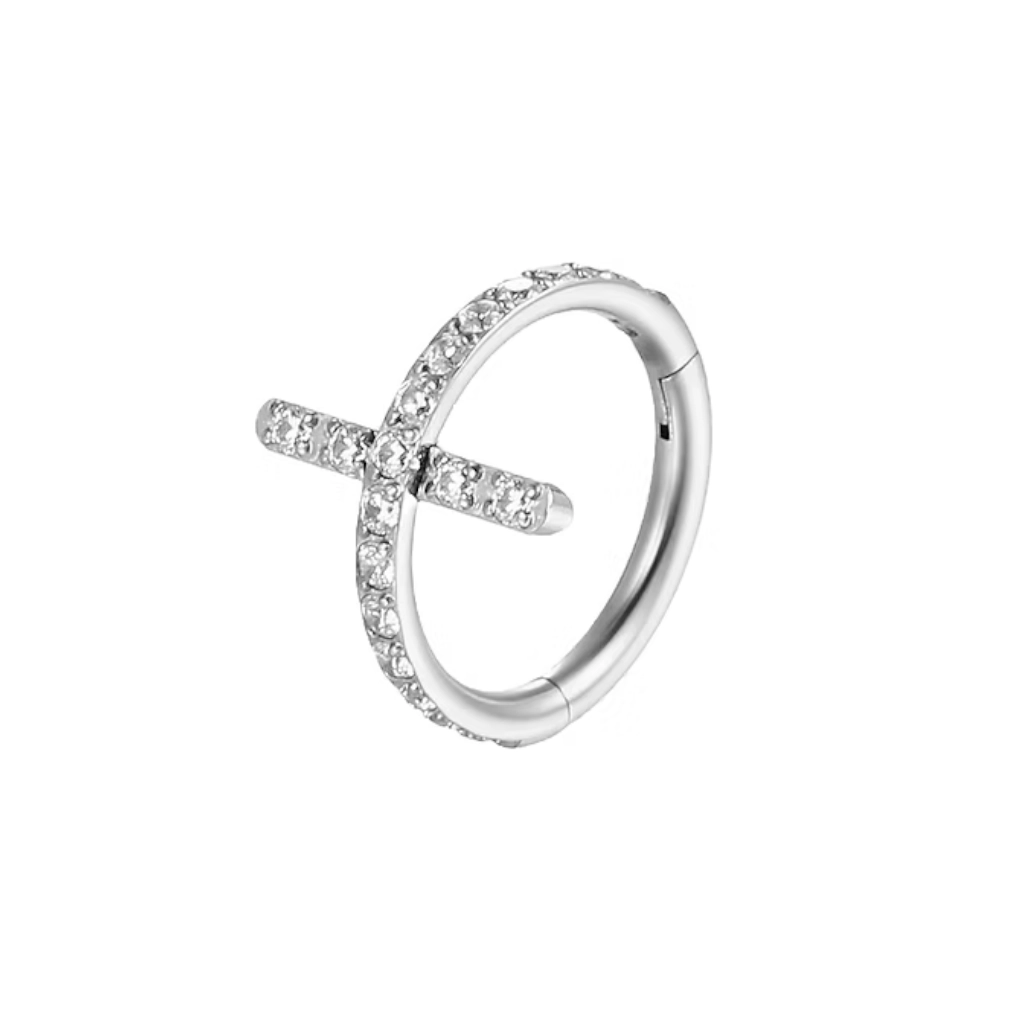 Piercing Anneau - Titane F136 Stérile - Clicker 0537 avec fermeture à charnière 1,2 x 8 mm*