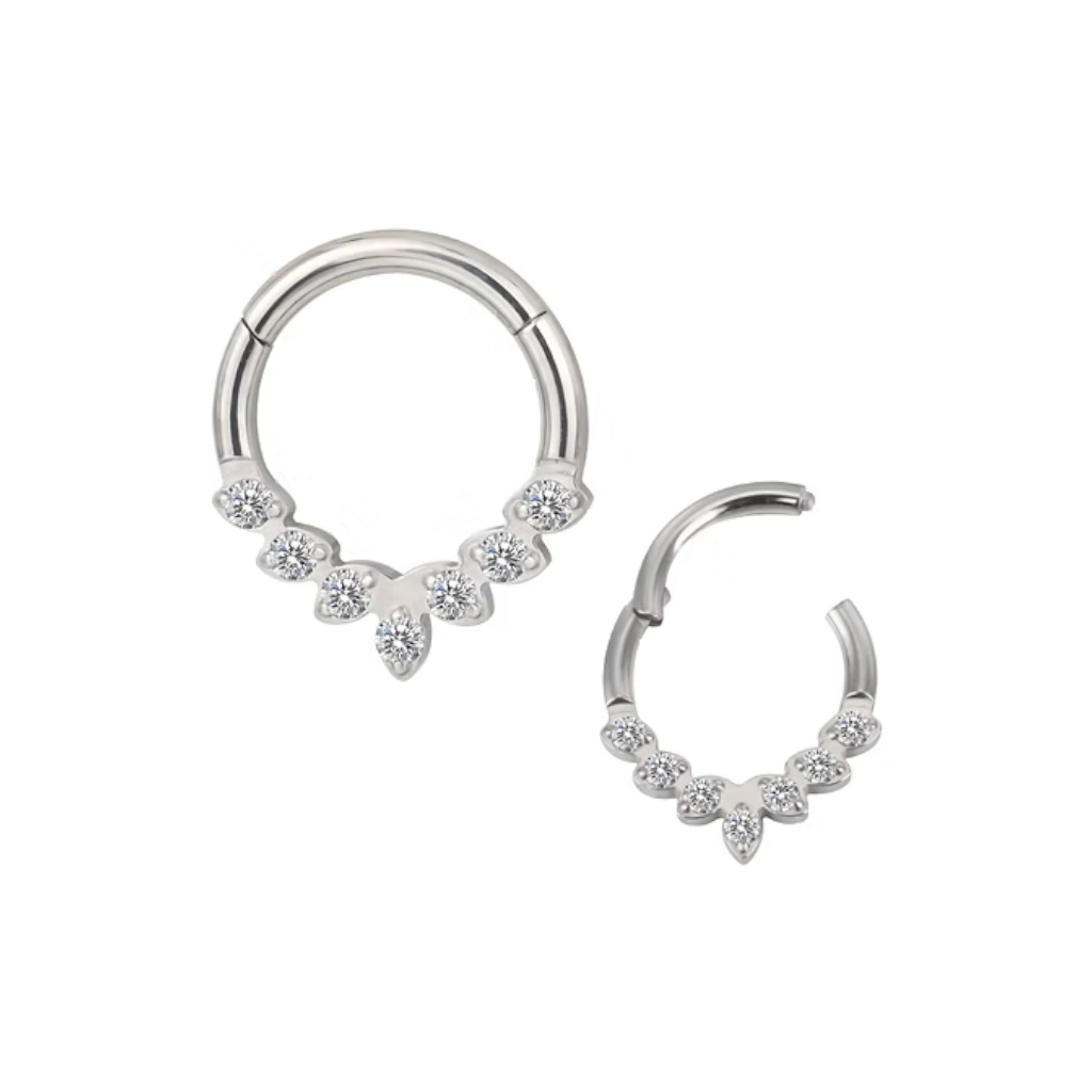 Piercing Anneau - Titane F136 Stérile - Clicker 1257 avec fermeture à charnière 1,2 x 8 mm*