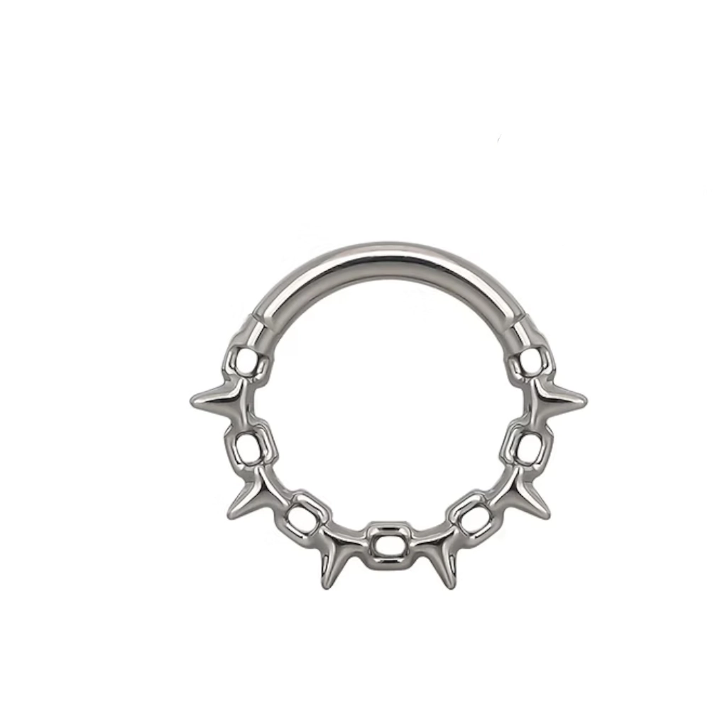 Piercing Anneau - Titane F136 Stérile - Clicker 693B avec fermeture à charnière 1,2 x 8 mm*