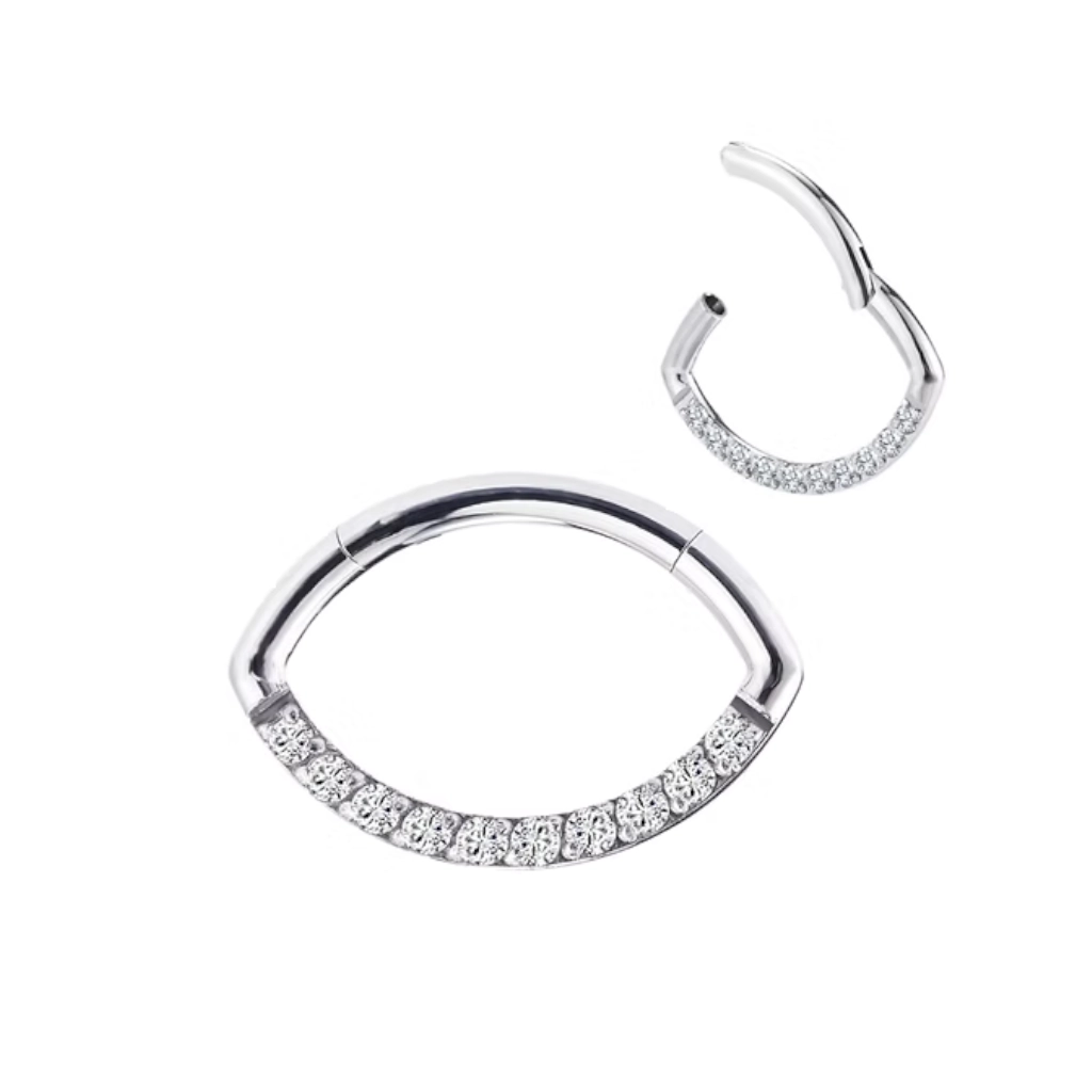 Piercing Anneau - Titane F136 Stérile - Clicker 561 avec fermeture à charnière 1,2 x 8 mm*